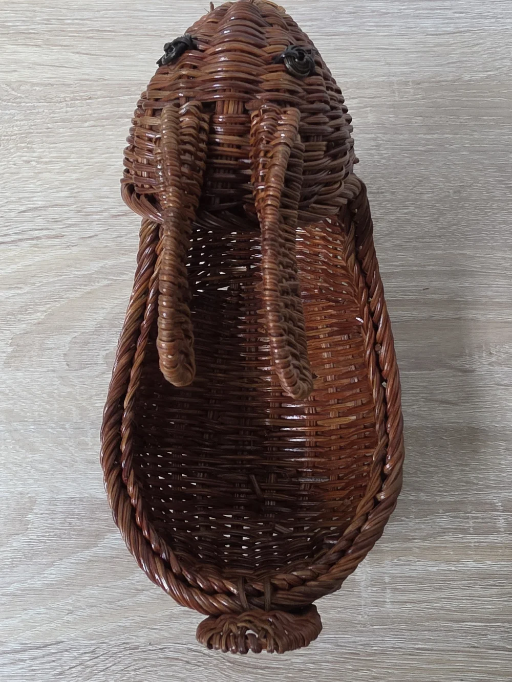 Vintage AVON Wicker Hare Woven Rattan Decor Basket Bunny Rabbit Easter Spring